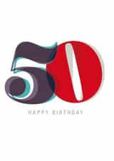 50 typography Birthday Card 37169 created by Rosie Robins