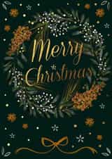 Mistletoe - Wreath - Traditional - Festive - Pretty - Merry Christmas Card created by Victoria Nelson