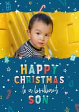 Personalised Christmas Photo Card created by Macie Dot Doodles - Cute Christmas Card - Son - Illustrations