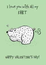 fart bear Valentines Day Card 46080 created by Dionne Turnbull