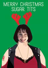 Personalised Christmas Photo Card created by Kyleigh Orlebar - Rude Personalised Nessa Christmas Photo Card - Gavin And Stacey - Merry Christmas Sugar Tits