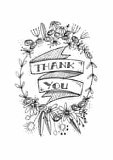 flower sketch Thank You Card 20955 created by Elizabeth Sweeney