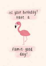 Flamingo Bird Birthday Card 20179 created by Lottie’s Art