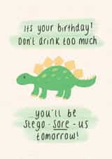 Dinosaur Stegosaurus Birthday Card 20180 created by Lottie’s Art
