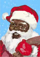 black santa Christmas Card 20966 created by Gracian Cards