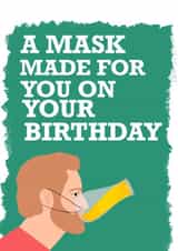 Quarantine beer mask birthday card created by Coffee Cup Studio