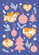 Bauble Hope Christmas Card 42789 created by Cathy Cornish