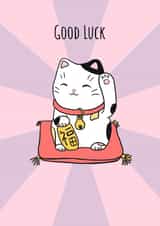 Lucky Cat Good Luck Card created by Send Salutations