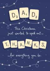 dad scrabble Christmas Card 16944 created by NEEDL designs