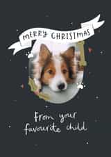 Personalised Christmas Photo Card created by Abbie Imagine - Funny Personalised Christmas Card / Photo Card - From The Dog - Merry Christmas From Your Favourite Child