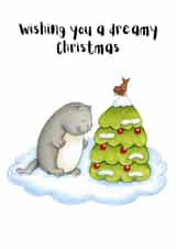 Bird Wishing Christmas Card 41810 created by Liliya Lukyanova