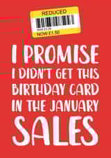January typography Birthday Card 4166 created by The Cake Thief