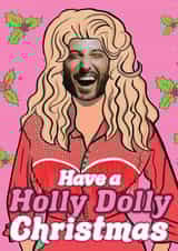 Personalised Christmas Photo Card created by Foggish - Funny Dolly Parton Pun Personalised Christmas Card / Photo Card - Have A Holly Dolly Christmas