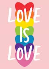 Love Is Love | Gay Anniversary Card | LGBTQ+ Valentines Card | Pride Card created by @tikkled.pink