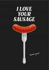 fork sausage Valentines Day Card 41199 created by Oh So Peachy