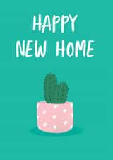 Cute Cactus New Home Card - House Plant - Happy New Home created by @tikkled.pink