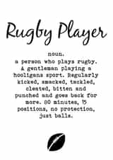 Rugby Player Funny Definition Card created by Worry Less Design