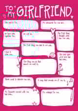 Cute Fill In The Blanks Anniversary Card / Valentines Day Card - Girlfriend - To My Girlfriend created by Bow & Bell