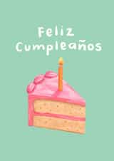 Classic Birthday Card - Cake - Feliz Cumpleaños created by Mikaela Iavarone