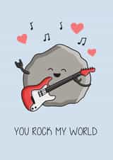 rock guitar Valentines Day Card 17292 created by Creaternet