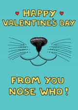 cat whiskers Valentines Day Card 1833 created by On The Prowl Cat Cartoons