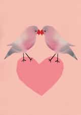 love birds Valentines Day Card 17034 created by Christine Hooper
