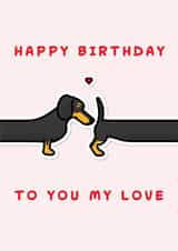 sausage dog dog Valentines Day Card 44450 created by Sam I Am