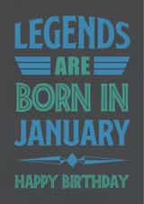 Legends are born in January birthday card created by Tanya Laporte Designs