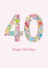 Girlie things 40th birthday card created by mrs L cards