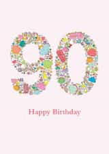 Girlie things 90th birthday card created by mrs L cards