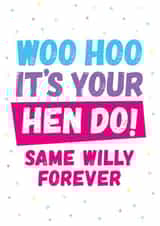 Hen party card for the bride to be created by Superlush Cards