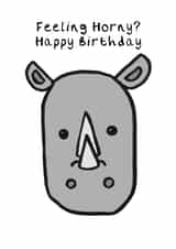 rhino animal Birthday Card 21028 created by Kieran Hooper
