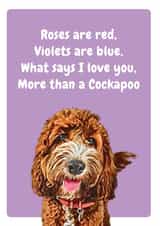 Cute Valentines Day Card - Poem - Dog - What Says I Love You More Than A Cockapoo created by Studio Woof