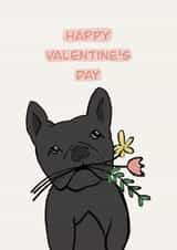 French bulldog Love Valentines Day Card 20290 created by @lydiapimmdraws