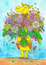 giraffe flowers Thank You Card 46633 created by Nicole Janes