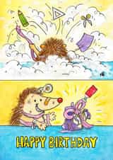 hedgehog wrapping Birthday Card 46636 created by Nicole Janes