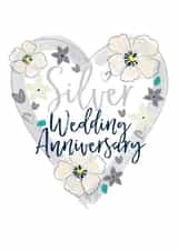 silver flower Anniversary Card 9603 created by Katie Phythian Design