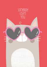 Somebody Loves You Cat With Heart Sunglasses created by Alice Potter