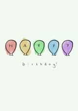 balloon colourful Birthday Card 17092 created by Alfie Lindsay