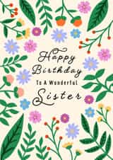 Floral wonderful sister birthday card created by Kamiya Chirodian