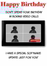 lockdown zoom Birthday Card 46712 created by Rob Baines