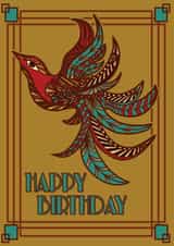 bird feather Birthday Card 46711 created by Kerrie Hitchen