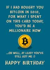 Bitcoin Birthday Card created by Fliss Muir