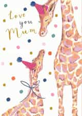 Mum cute giraffe card created by Louise Tiler