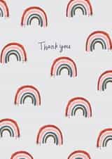 Cute Contemporary Thank You Card - Rainbows created by Laura Pantony