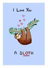 heart sloth Valentines Day Card 21122 created by Meg Lillicrap Studio