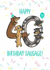 sausage dachshund Birthday Card 19432 created by Laura Deakin