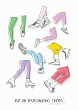 Dancing Shoes Birthday Card for Sneaker Freak created by doodleshoe paper goods