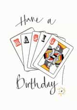 Magic / playing card / bridge birthday card created by doodleshoe paper goods