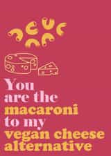 mac and cheese vegan Valentines Day Card 46748 created by Sleek and Chic Illustrations